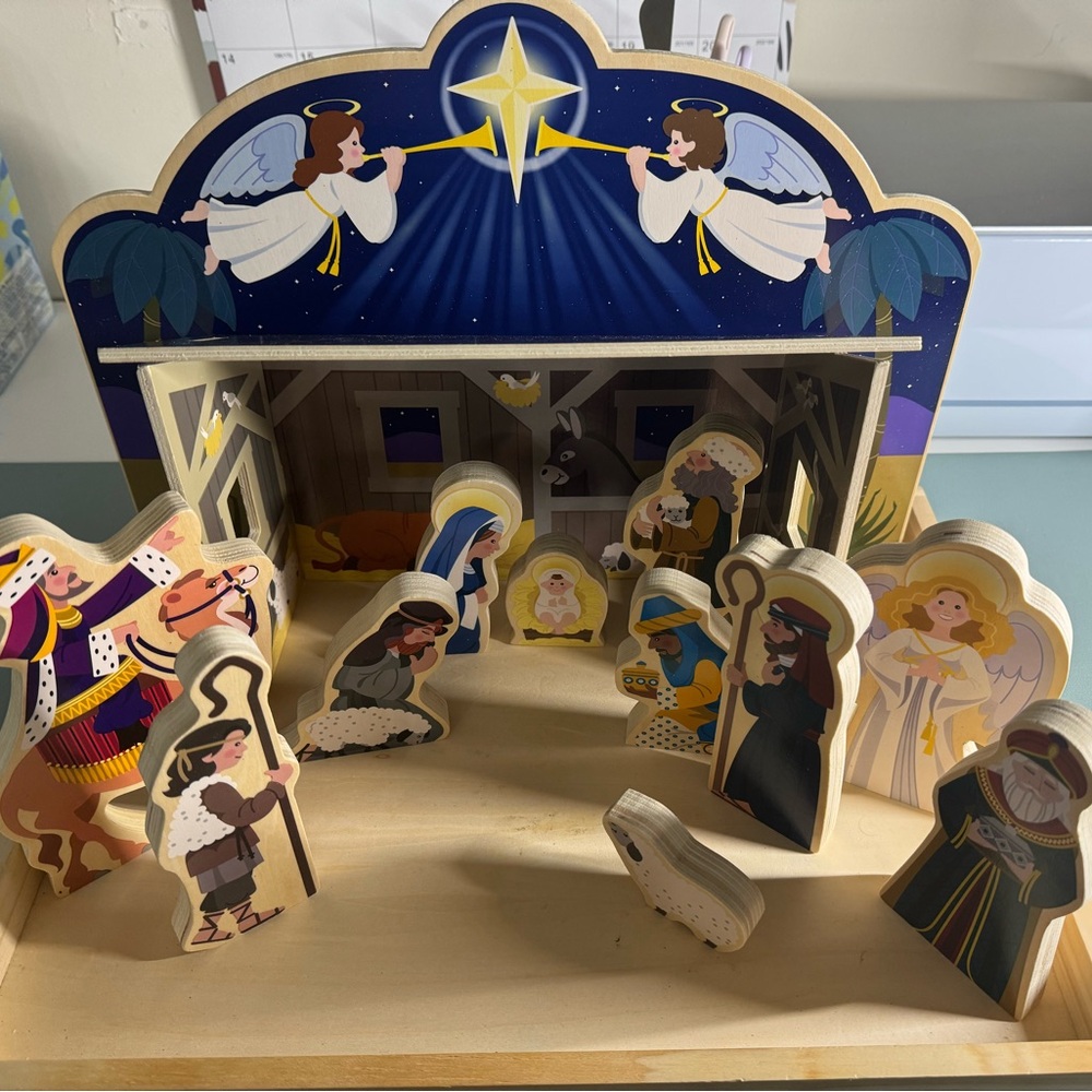 Melissa & Doug Wooden Nativity Set for Kids